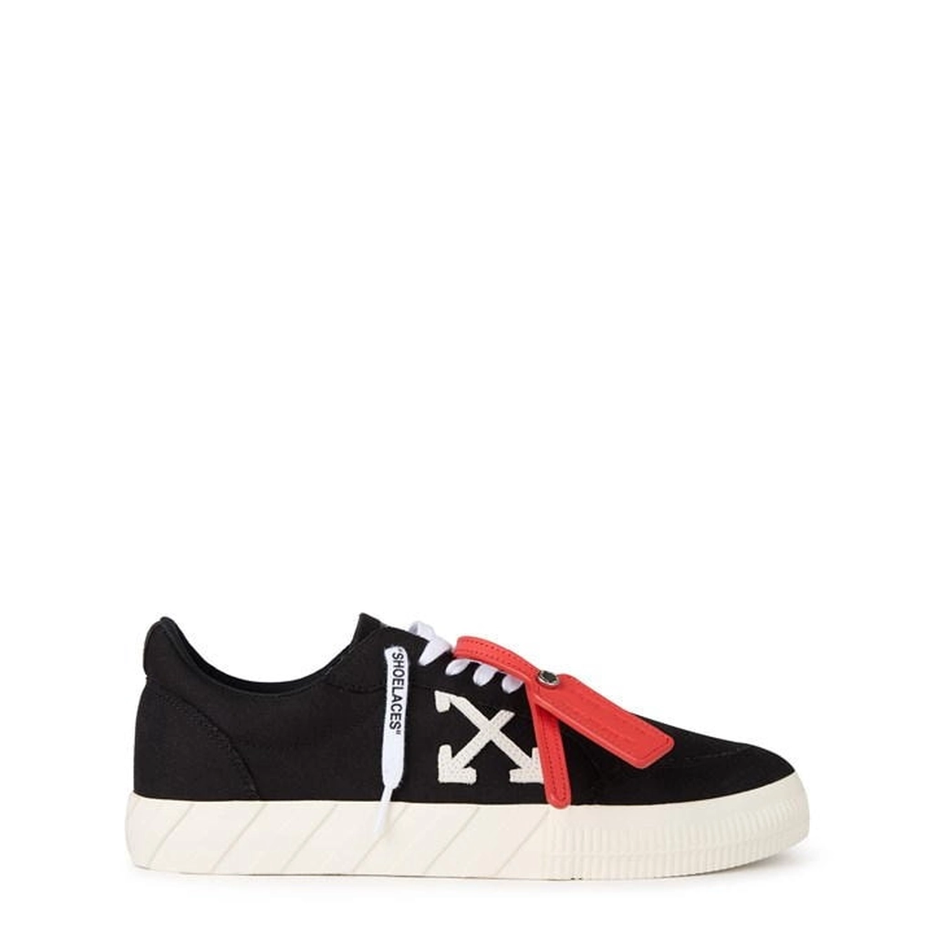 Off White Low Vulcanised Canvas Trainers - Black
